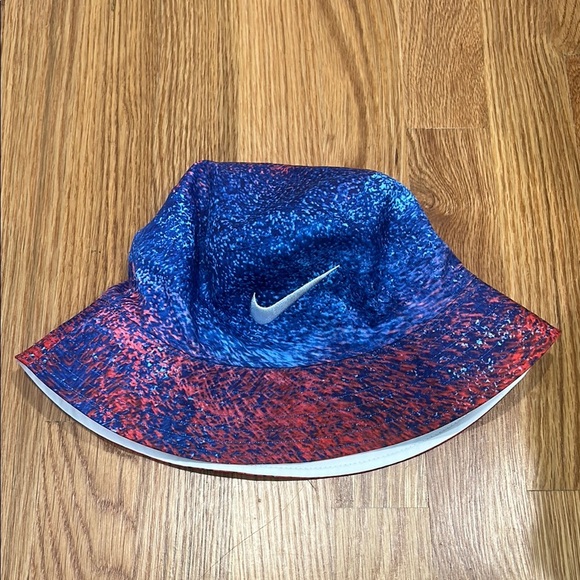 Nike Reversible Blue Red White Dynamic USA bucket Y2K Hat adult one size - Picture 2 of 8